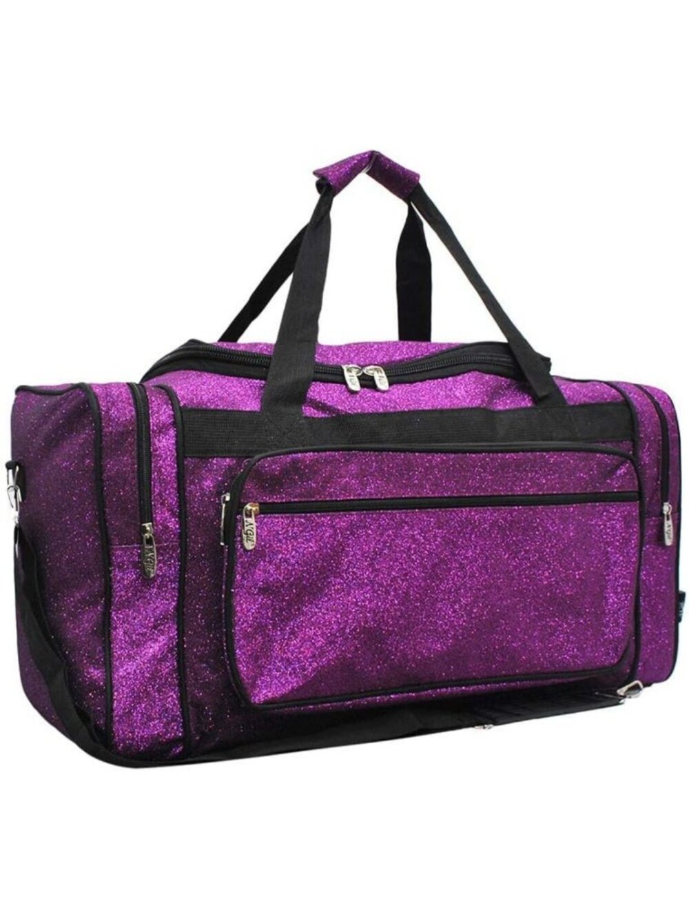 Sparkly 20" Glitter Duffle Bag in Purple - Stylish Travel Tote, Gym Bag, Weekend